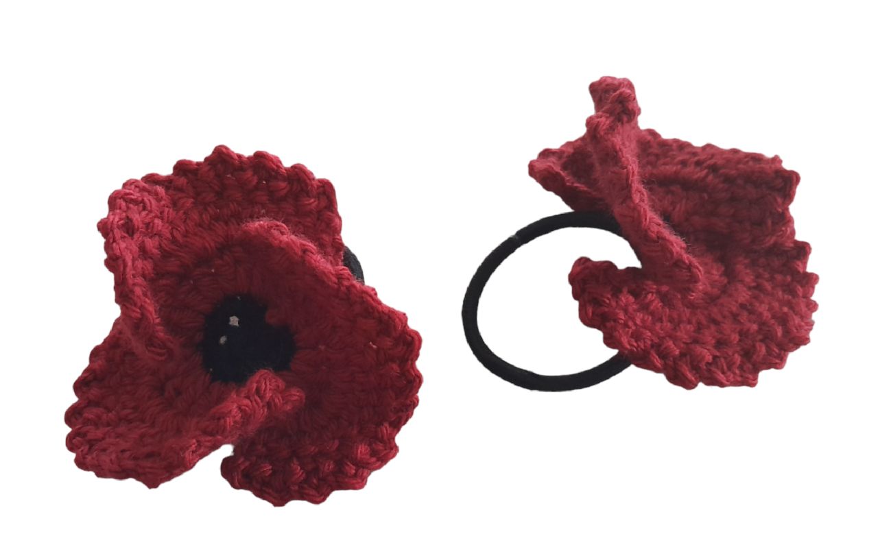 poppy hair tie for ANZAC day
