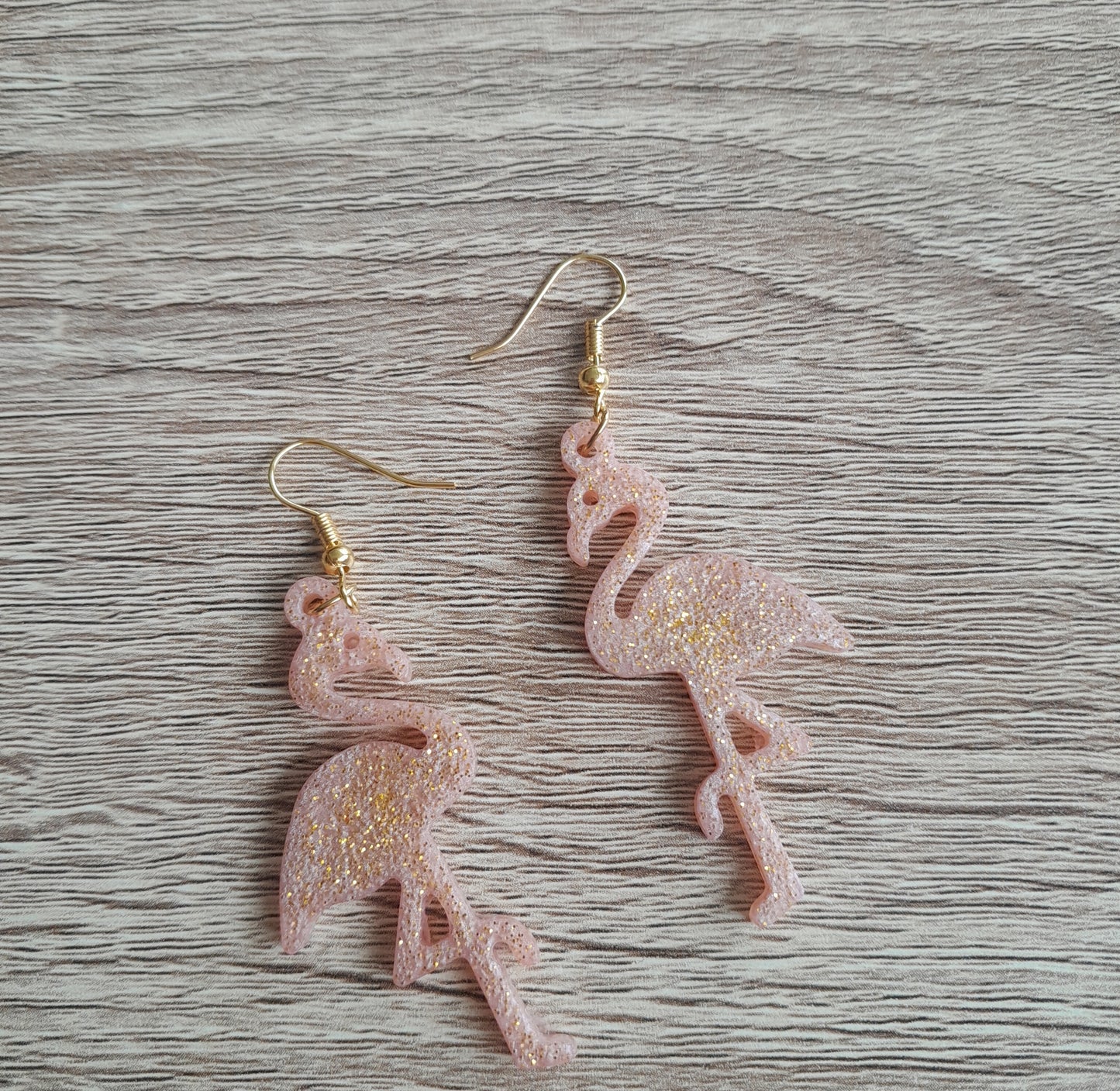 Gold glitter flamingo's