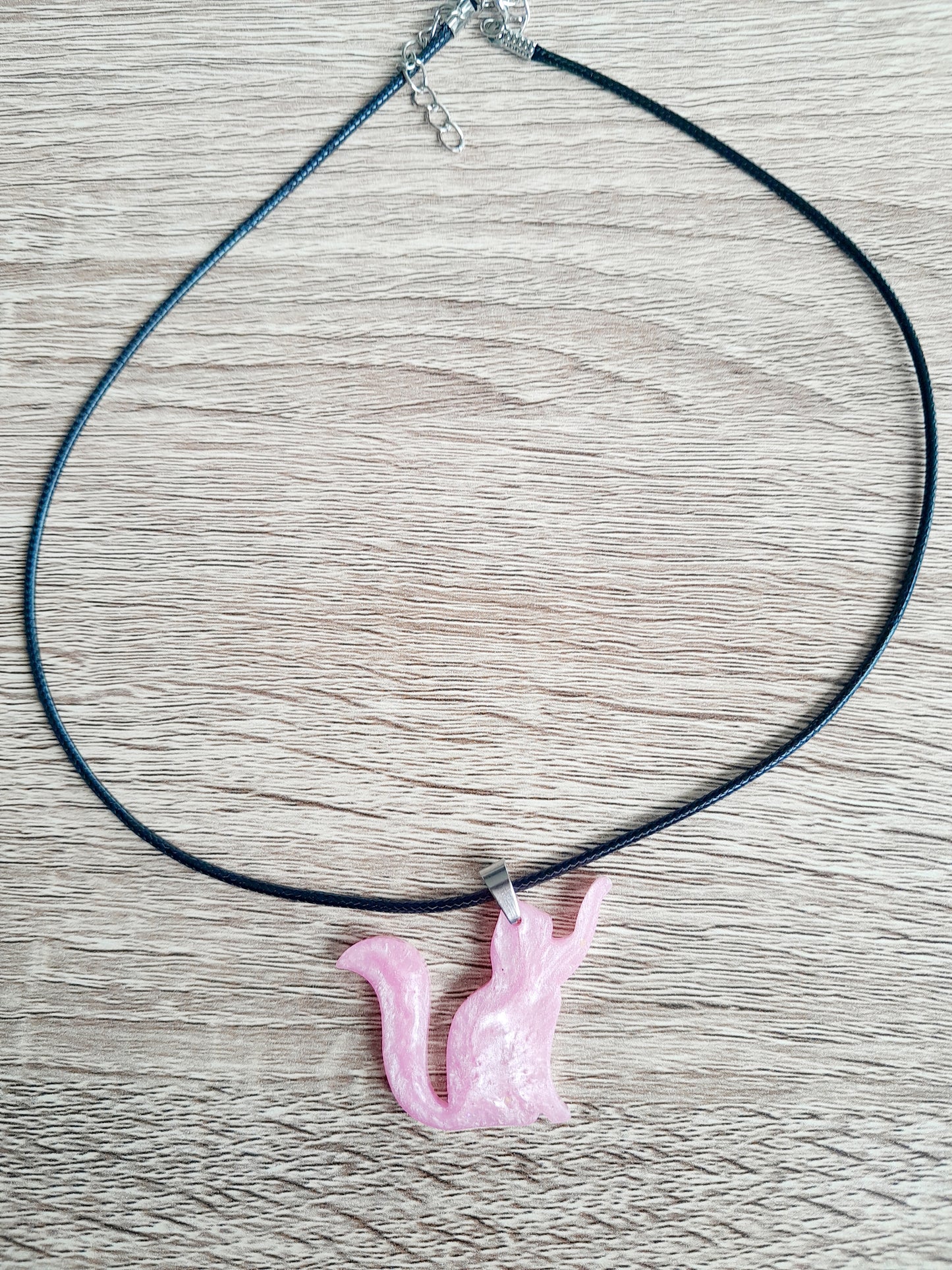 Pink cat necklace