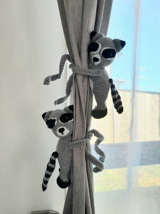 Racoon curtain tiebacks