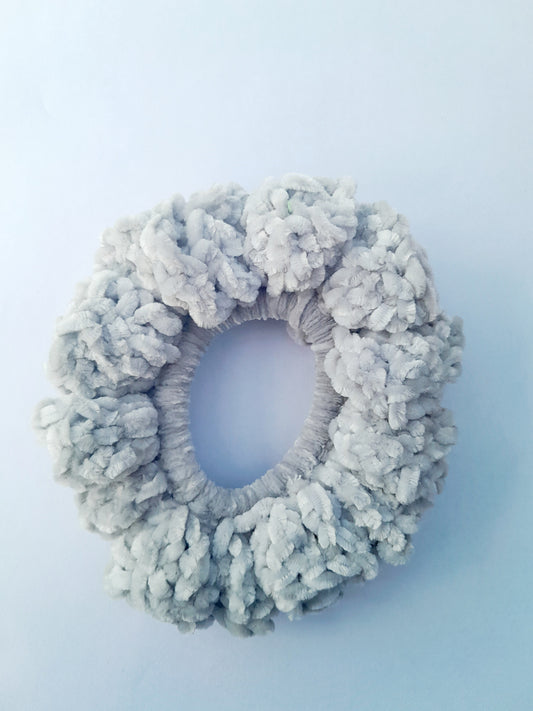 Velvet Scrunchie - light grey