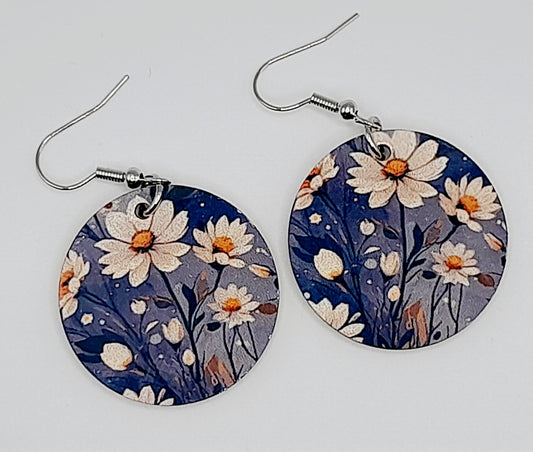 Round flower earrings