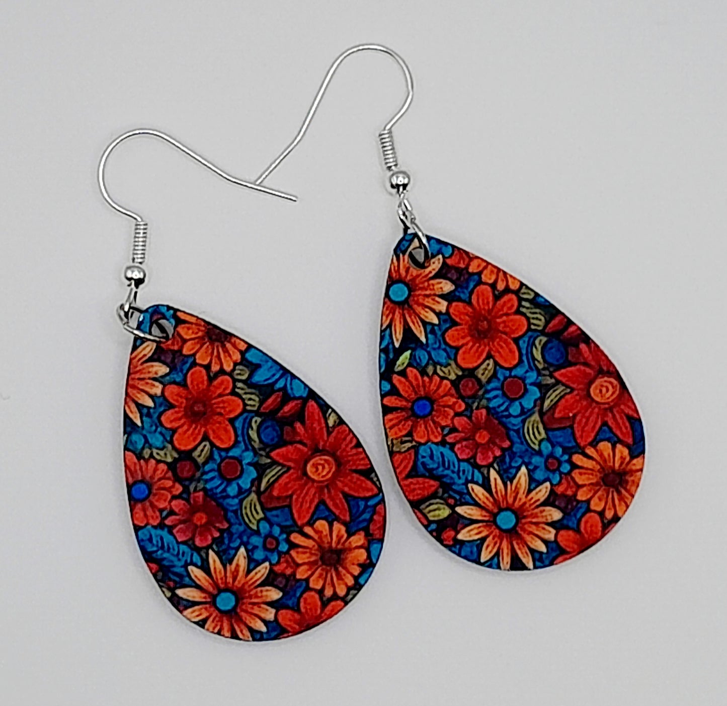 Vibrant flower earrings