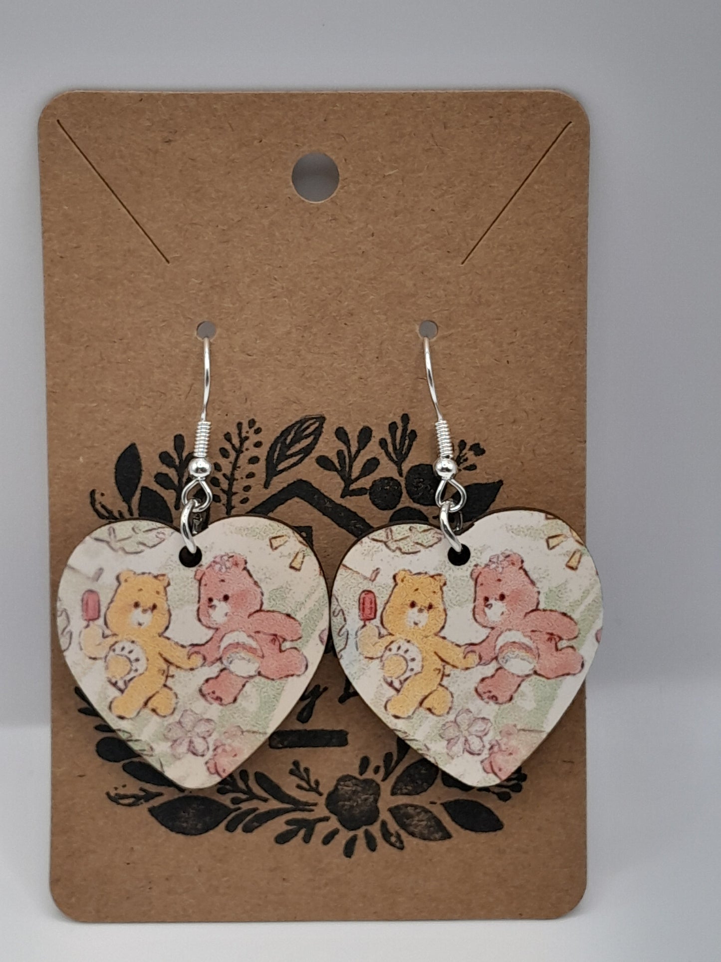 Care bears heart earrings