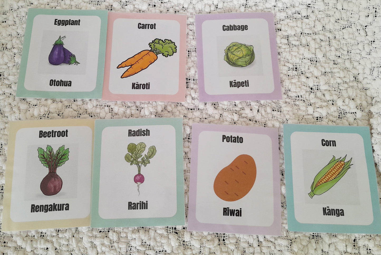 Te Reo Māori - Veggies matching game - CARDS ONLY