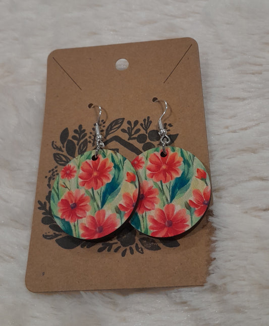 RED FLOWER EARRINGS