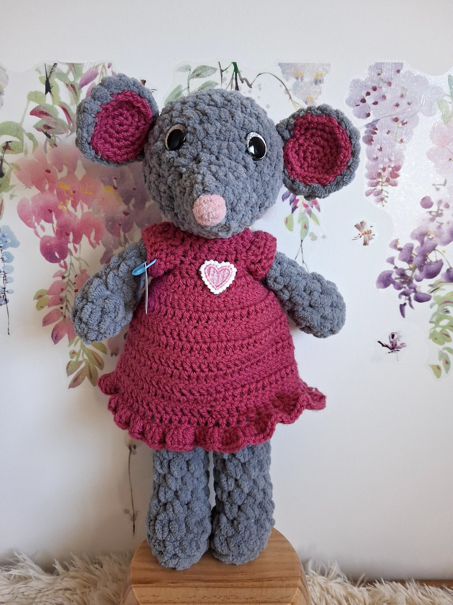 Sandra the dress wearing mouse.